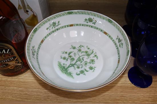 A Chinese famille rose plate and a Limoges bowl each 10in.